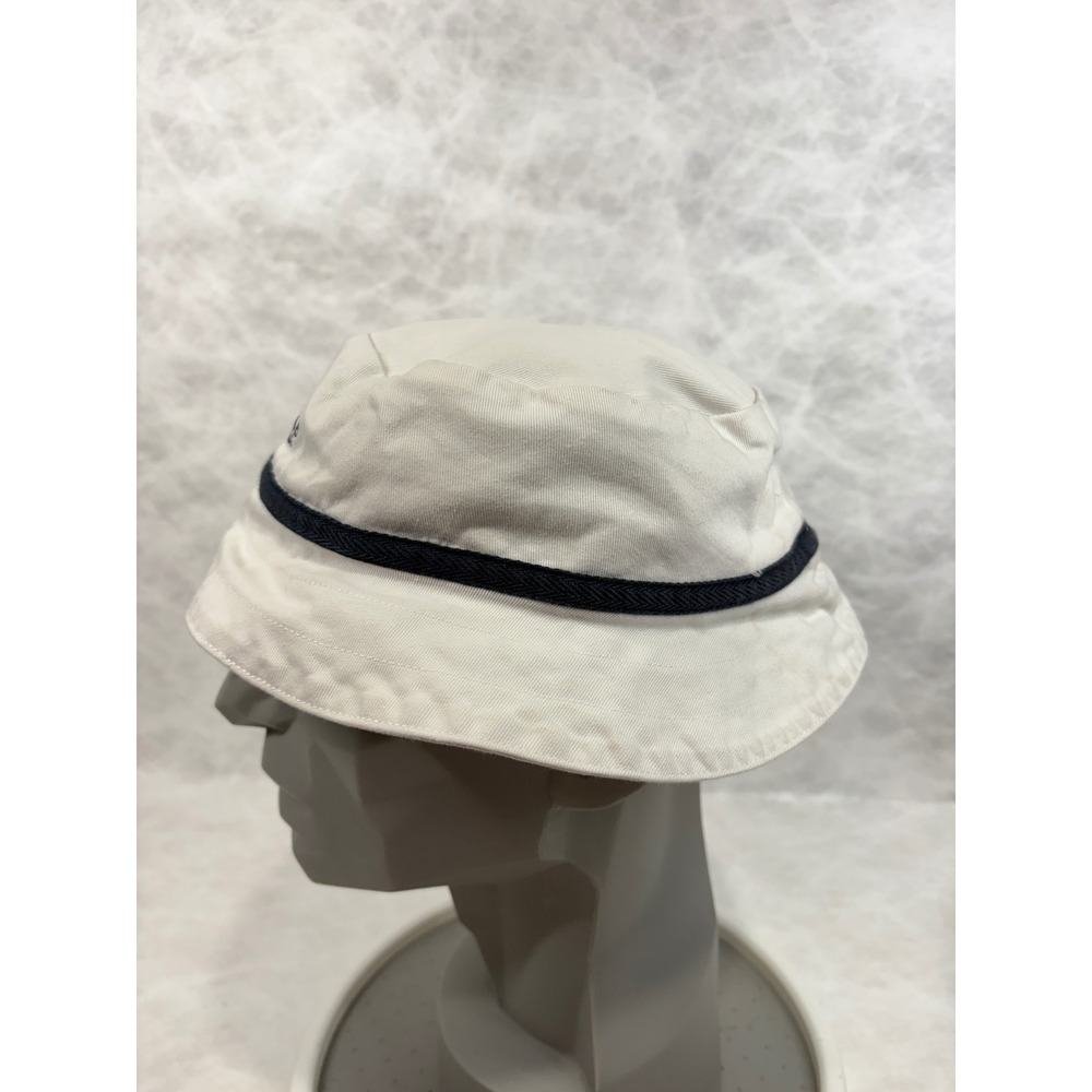 Fore Kids Golf St Regis Princeville White Bucket Hat Navy Trim Cotton XL - Picture 2 of 11